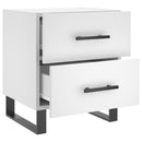 sengebord 40x35x47,5 cm konstrueret træ hvid