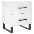 sengeborde 2 stk. 40x35x47,5 cm konstrueret træ hvid