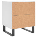 sengeborde 2 stk. 40x35x47,5 cm konstrueret træ hvid
