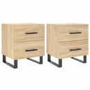 sengeborde 2 stk. 40x35x47,5 cm konstrueret træ sonoma-eg