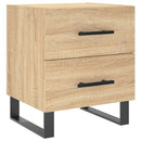 sengeborde 2 stk. 40x35x47,5 cm konstrueret træ sonoma-eg