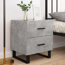 sengeborde 2 stk. 40x35x47,5 cm konstrueret træ betongrå