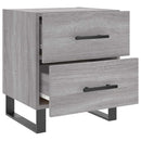 sengeborde 2 stk. 40x35x47,5 cm konstrueret træ grå sonoma-eg