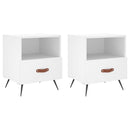 sengeborde 2 stk. 40x35x47,5 cm konstrueret træ hvid