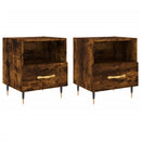 sengeborde 2 stk. 40x35x47,5 cm konstrueret træ røget egetræ