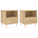sengeborde 2 stk. 40x35x47,5 cm konstrueret træ sonoma-eg