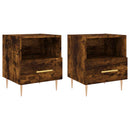 sengeborde 2 stk. 40x35x47,5 cm konstrueret træ røget egetræ