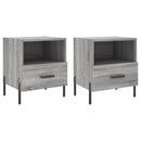 sengeborde 2 stk. 40x35x47,5 cm konstrueret træ grå sonoma-eg