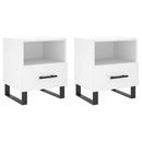 sengeborde 2 stk. 40x35x47,5 cm konstrueret træ hvid