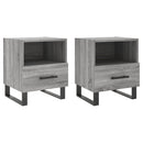 sengeborde 2 stk. 40x35x47,5 cm konstrueret træ grå sonoma-eg