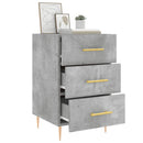 sengebord 40x40x66 cm konstrueret træ betongrå
