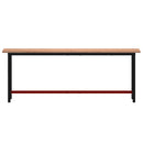 arbejdsbænk 220x55x81,5 cm massivt bøgetræ og metal