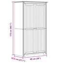 klædeskab BODO 99x53,5x173 cm massivt fyrretræ hvid