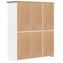 klædeskab BODO 146x53,5x173 cm massivt fyrretræ hvid og brun