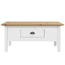 sofabord BODO 100x55x46 cm massivt fyrretræ hvid og brun