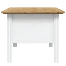 sofabord BODO 100x55x46 cm massivt fyrretræ hvid og brun