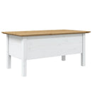 sofabord BODO 100x55x46 cm massivt fyrretræ hvid og brun