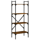 bogreol med 4 hylder 56x31,5x138,5 cm konstrueret træ røget eg