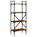 bogreol med 4 hylder 56x31,5x138,5 cm konstrueret træ røget eg