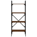 bogreol med 4 hylder 56x31,5x138,5 cm konstrueret træ brunt eg