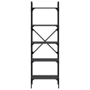 bogreol med 5 hylder 56x31,5x174 cm konstrueret træ sort