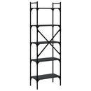 bogreol med 5 hylder 56x31,5x174 cm konstrueret træ sort