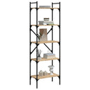 bogreol med 5 hylder 56x31,5x174 cm konstrueret træ sonoma-eg