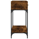konsolbord 100x34,5x75 cm konstrueret træ røget egetræsfarve