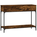 konsolbord 100x34,5x75 cm konstrueret træ røget egetræsfarve