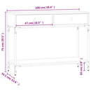 konsolbord 100x34,5x75 cm konstrueret træ røget egetræsfarve