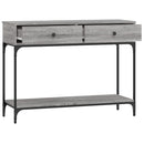 konsolbord 100x34,5x75 cm konstrueret træ grå sonoma-eg