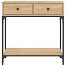 konsolbord 75x34,5x75 cm konstrueret træ sonoma-eg