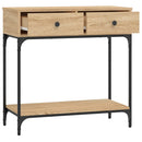 konsolbord 75x34,5x75 cm konstrueret træ sonoma-eg