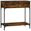 konsolbord 75x34,5x75 cm konstrueret træ røget egetræsfarve