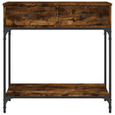 konsolbord 75x34,5x75 cm konstrueret træ røget egetræsfarve