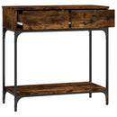 konsolbord 75x34,5x75 cm konstrueret træ røget egetræsfarve