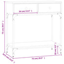 konsolbord 75x34,5x75 cm konstrueret træ røget egetræsfarve