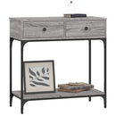 konsolbord 75x34,5x75 cm konstrueret træ grå sonoma-eg