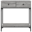 konsolbord 75x34,5x75 cm konstrueret træ grå sonoma-eg