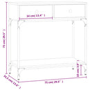 konsolbord 75x34,5x75 cm konstrueret træ grå sonoma-eg
