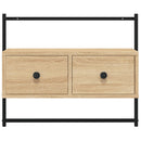 væghængt tv-bord 60,5x30x51 cm konstrueret træ sonoma-eg
