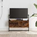 væghængt tv-bord 60,5x30x51 cm konstrueret træ røget egetræ