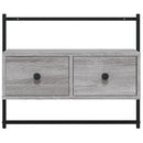 væghængt tv-bord 60,5x30x51 cm konstrueret træ grå sonoma-eg