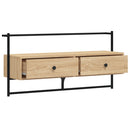 væghængt tv-bord 100,5x30x51 cm konstrueret træ sonoma-eg