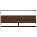 væghængt tv-bord 100,5x30x51 cm konstrueret træ brunt egetræ
