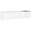 hønsebur med tag 403x98x90 cm galvaniseret stål antracitgrå