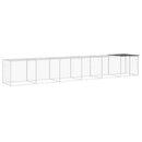 hønsebur med tag 603x98x90 cm galvaniseret stål antracitgrå