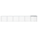 hønsebur med tag 603x98x90 cm galvaniseret stål antracitgrå
