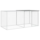 hønsebur med tag 203x98x90 cm galvaniseret stål lysegrå