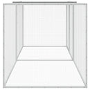 hønsebur med tag 203x98x90 cm galvaniseret stål lysegrå